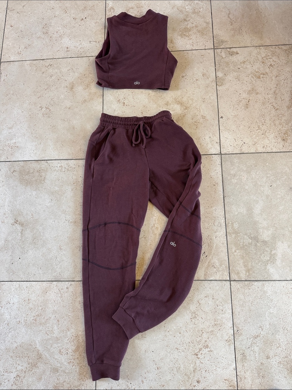 Alo yoga waffle knit set